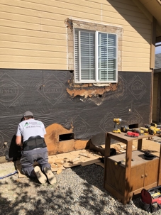 Good Life Construction repair crew working on siding and window repair from dry rot damage in Sacramento CA