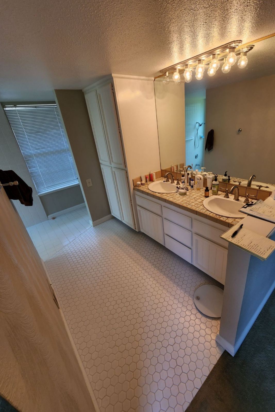 Bathroom Tiles, Vanity Before Remodel Photo