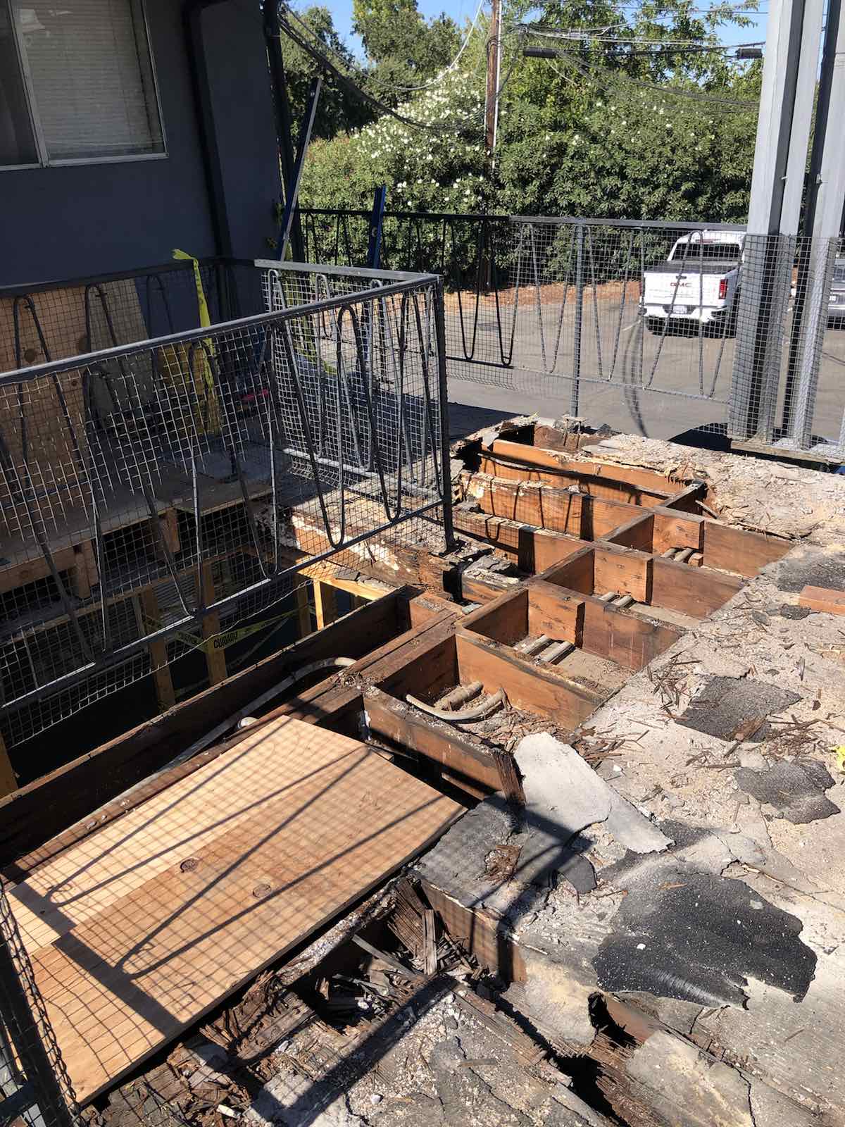 Damaged Decking System Pre-Repair Photo