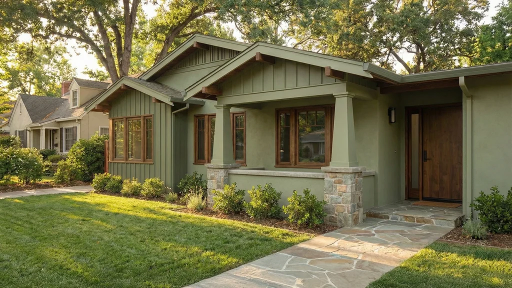 earthy greens house color