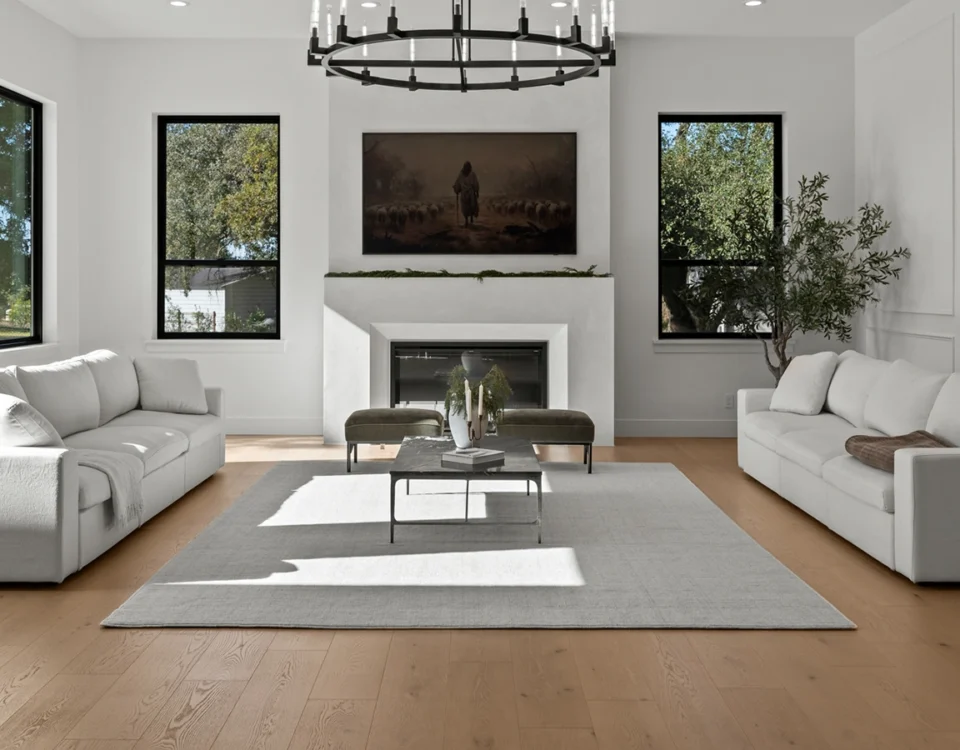 Bright, modern living room with stylish furniture and natural light.