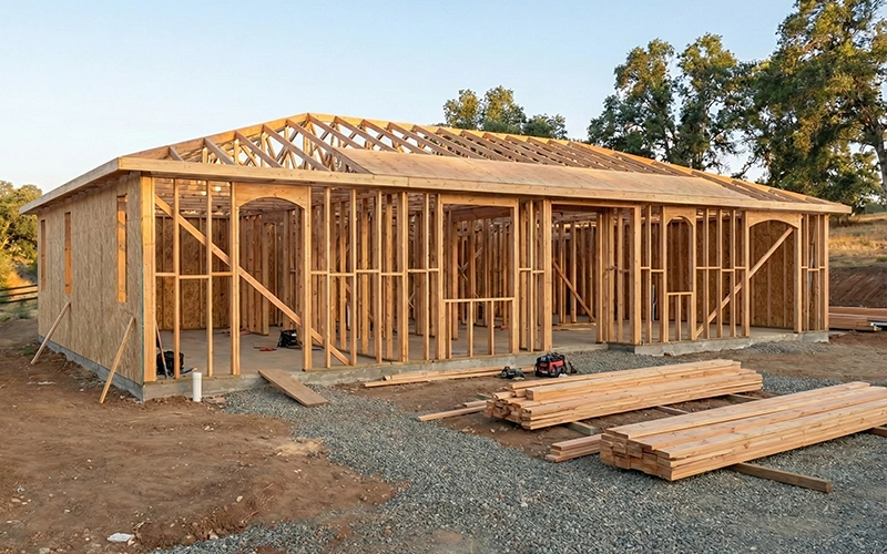 ADU framing completed by Good Life Construction