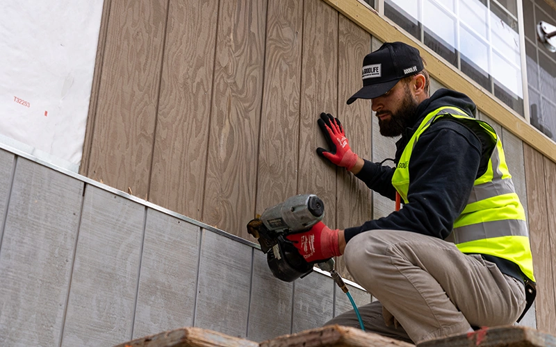Good Life Construction siding repair project in Sacramento