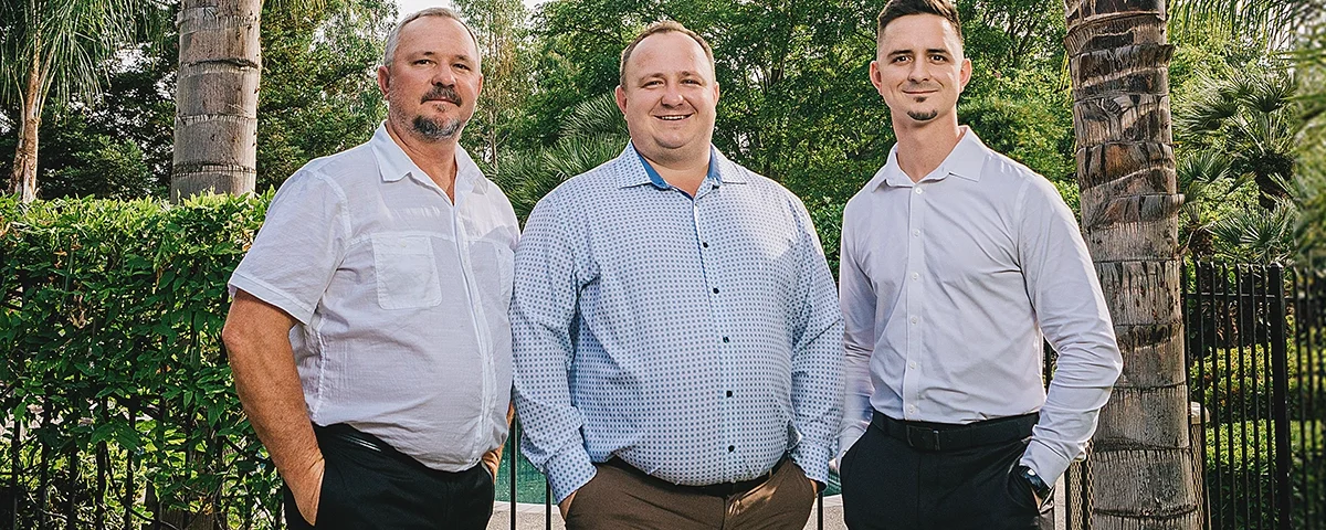The Tupikovs family, owners of Good Life Construction, a general contractor in Sacramento, pictured together outdoors