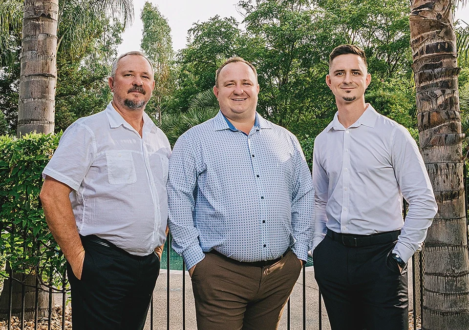 The Tupikovs family, owners of Good Life Construction, a general contractor in Sacramento, pictured together outdoors