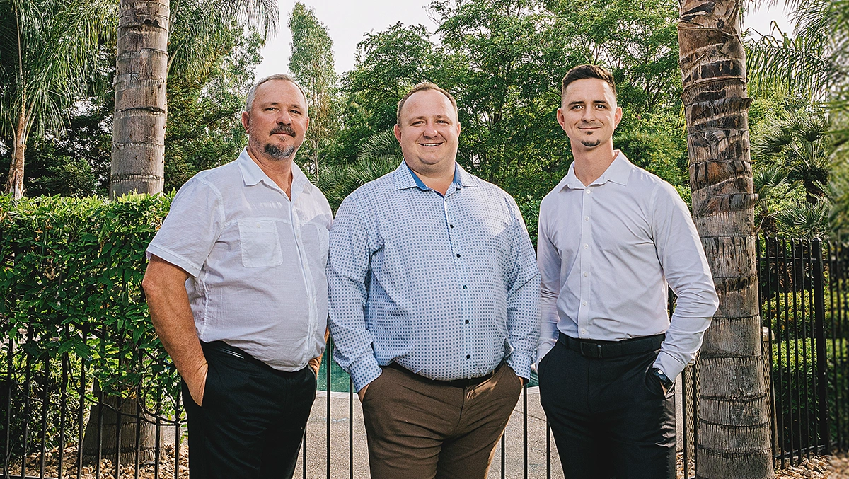 The Tupikovs family, owners of Good Life Construction, a general contractor in Sacramento, pictured together outdoors