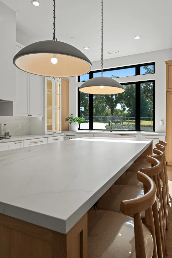 Finished kitchen renovation with updated interior details and new fixtures