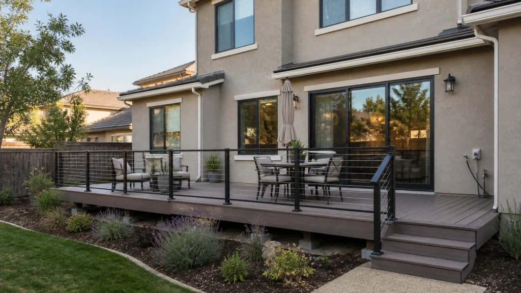 Trex deck near a modern house